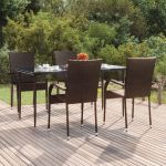 Set mobilier de grădină, 5 piese, maro, poliratan GartenMobel Dekor