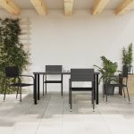 Set mobilier de grădină, 5 piese, negru, poliratan GartenMobel Dekor