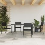 Set mobilier de grădină, 5 piese, negru, poliratan GartenMobel Dekor