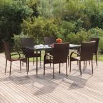 Set mobilier de grădină, 7 piese, maro, poliratan GartenMobel Dekor