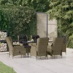 Set mobilier de grădină, 7 piese, maro, poliratan GartenMobel Dekor