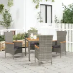 Set mobilier de grădină cu perne, 5 piese, gri, poliratan GartenMobel Dekor