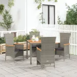 Set mobilier de grădină cu perne, 5 piese, gri, poliratan GartenMobel Dekor