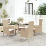 Set mobilier de grădină cu perne, 5 piese, bej, poliratan GartenMobel Dekor