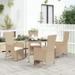 Set mobilier de grădină cu perne, 5 piese, bej, poliratan GartenMobel Dekor