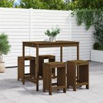 Set mobilier bar de grădină, 5 piese, maro miere lemn masiv pin GartenMobel Dekor