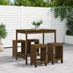 Set mobilier bar de grădină, 5 piese, maro miere lemn masiv pin GartenMobel Dekor