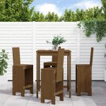 Set mobilier bar de grădină, 5 piese, maro miere lemn masiv pin GartenMobel Dekor
