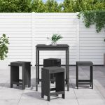 Set mobilier bar pentru grădină, 5 piese, gri, lemn masiv pin GartenMobel Dekor