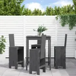 Set mobilier bar pentru grădină, 5 piese, gri, lemn masiv pin GartenMobel Dekor
