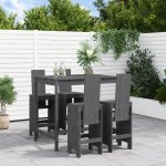 Set mobilier bar pentru grădină, 5 piese, gri, lemn masiv pin GartenMobel Dekor