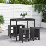 Set mobilier bar pentru grădină, 5 piese, gri, lemn masiv pin GartenMobel Dekor