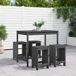 Set mobilier bar pentru grădină, 5 piese, gri, lemn masiv pin GartenMobel Dekor