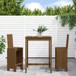 Set mobilier de bar, 3 piese, maro miere, lemn masiv de pin GartenMobel Dekor