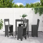 Set mobilier bar pentru grădină, 5 piese, gri, lemn masiv pin GartenMobel Dekor