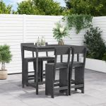 Set mobilier bar pentru grădină, 5 piese, gri, lemn masiv pin GartenMobel Dekor