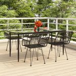 Set mobilier de grădină, 5 piese, negru, poliratan GartenMobel Dekor