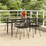 Set mobilier de grădină, 5 piese, negru, poliratan GartenMobel Dekor