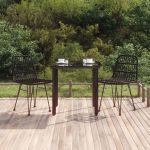 Set mobilier de grădină, 3 piese, negru, poliratan GartenMobel Dekor