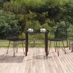 Set mobilier de grădină, 3 piese, negru, poliratan GartenMobel Dekor