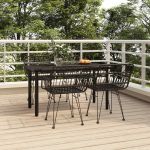 Set mobilier de grădină, 5 piese, negru, poliratan GartenMobel Dekor
