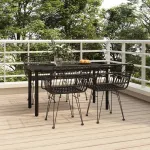 Set mobilier de grădină, 5 piese, negru, poliratan GartenMobel Dekor