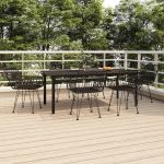 Set mobilier de grădină, 7 piese, negru, poliratan GartenMobel Dekor