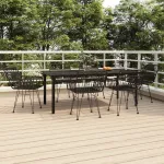 Set mobilier de grădină, 7 piese, negru, poliratan GartenMobel Dekor