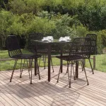 Set mobilier de grădină, 5 piese, negru, poliratan GartenMobel Dekor