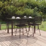 Set mobilier de grădină, 5 piese, negru, poliratan GartenMobel Dekor