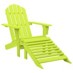 Scaun de grădină Adirondack cu otoman verde lemn masiv brad GartenMobel Dekor