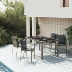 Set mobilier de grădină cu perne, 5 piese, gri, poliratan GartenMobel Dekor