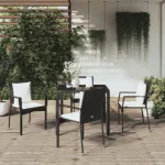 Set mobilier de grădină cu perne, 5 piese, negru, poliratan GartenMobel Dekor