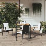 Set mobilier de grădină cu perne, 5 piese, negru, poliratan GartenMobel Dekor