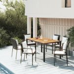 Set mobilier de grădină cu perne, 5 piese, negru, poliratan GartenMobel Dekor