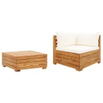 Set mobilier grădină cu perne, 2 piese, lemn masiv de acacia GartenMobel Dekor