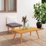 Set mobilier de grădină cu perne, 2 piese, lemn masiv de acacia GartenMobel Dekor
