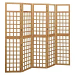 Separator cameră cu 5 panouri, 201,5x180 cm, nuiele lemn brad GartenMobel Dekor