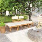 Bancă de grădină 2-în-1, cu perne, 190 cm, lemn masiv de acacia GartenMobel Dekor