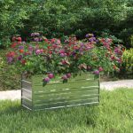 Strat înălțat de grădină argintiu 100x40x45 cm oțel galvanizat GartenMobel Dekor