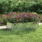 Strat înălțat de grădină argintiu 160x80x45 cm oțel galvanizat GartenMobel Dekor