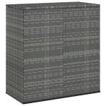 Ladă grădină pentru perne, gri, 100x49x103,5 cm, ratan PE GartenMobel Dekor