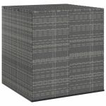 Ladă grădină pentru perne, gri, 100x97,5x104 cm, ratan PE GartenMobel Dekor