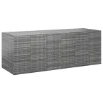 Ladă grădină pentru perne, gri, 291x100,5x104 cm, ratan PE GartenMobel Dekor