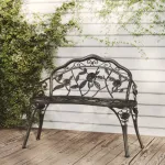 Bancă de grădină, negru, 100 cm, aluminiu turnat GartenMobel Dekor