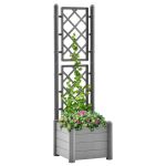 Jardinieră de grădină cu spalier, gri piatră, 43x43x142 cm, PP GartenMobel Dekor
