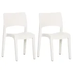 Scaune de grădină, 2 buc., alb, polipropilenă GartenMobel Dekor