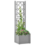 Strat înălțat grădină cu spalier și sistem de auto-udare, gri GartenMobel Dekor