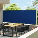 Copertină laterală retractabilă de terasă, albastru, 160x600 cm GartenMobel Dekor