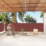 Copertină laterală retractabilă, maro, 140 x 1000 cm GartenMobel Dekor